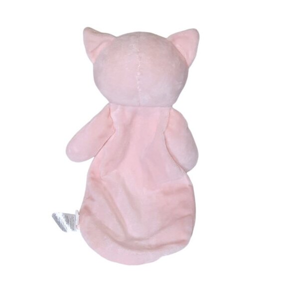 2017 Chick Pea Flatsie Pink Cat Lovey Security Baby Blanket 12" - Picture 2 of 3